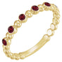 14K Yellow Gold Natural Ruby Stackable Ring