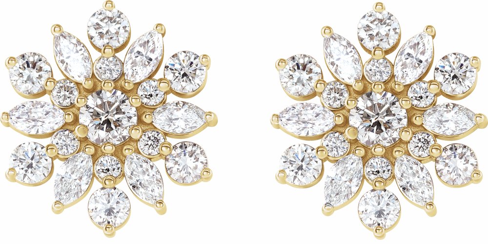 14K Yellow 1 CTW Natural Diamond Earrings