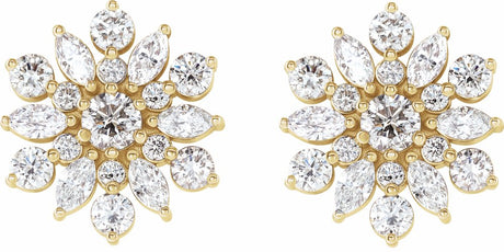 14K Yellow 1 CTW Natural Diamond Earrings