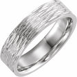 Platinum 6 mm Tree Bark Pattern Band Size 8.5