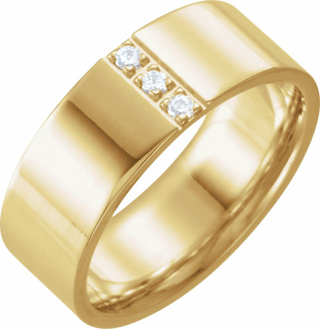 14K Yellow 1/10 CTW Natural Diamond Band Size 10