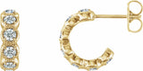 14K Yellow 7/8 CTW Natural Diamond Hoop Earrings