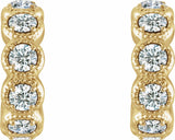 14K Yellow 7/8 CTW Natural Diamond Hoop Earrings