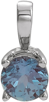 Sterling Silver 6 mm Imitation Alexandrite Pendant