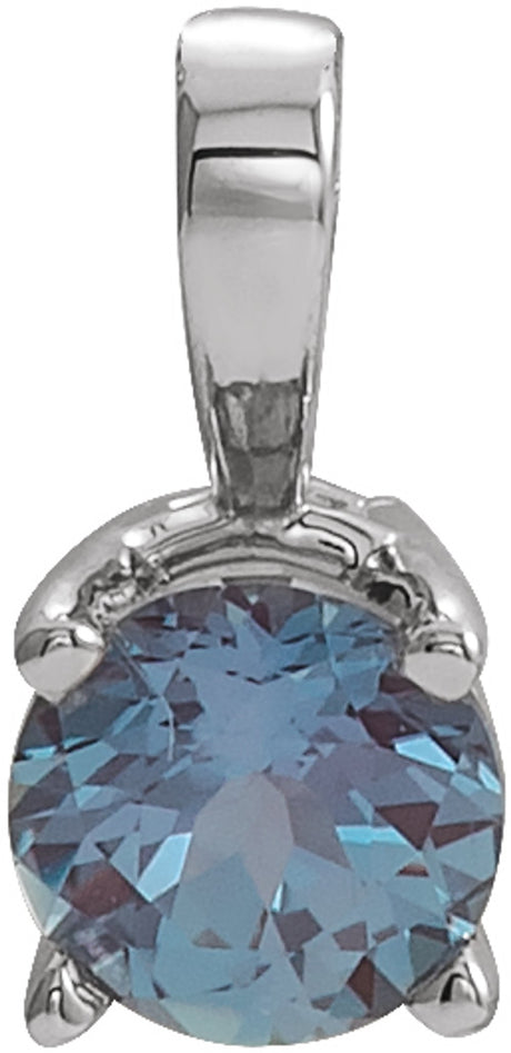 Sterling Silver 6 mm Imitation Alexandrite Pendant