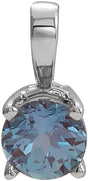 Sterling Silver 6 mm Imitation Alexandrite Pendant