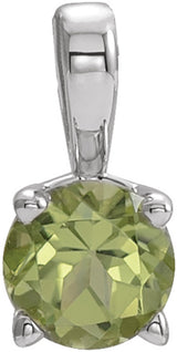 Sterling Silver 6 mm Imitation Peridot Pendant