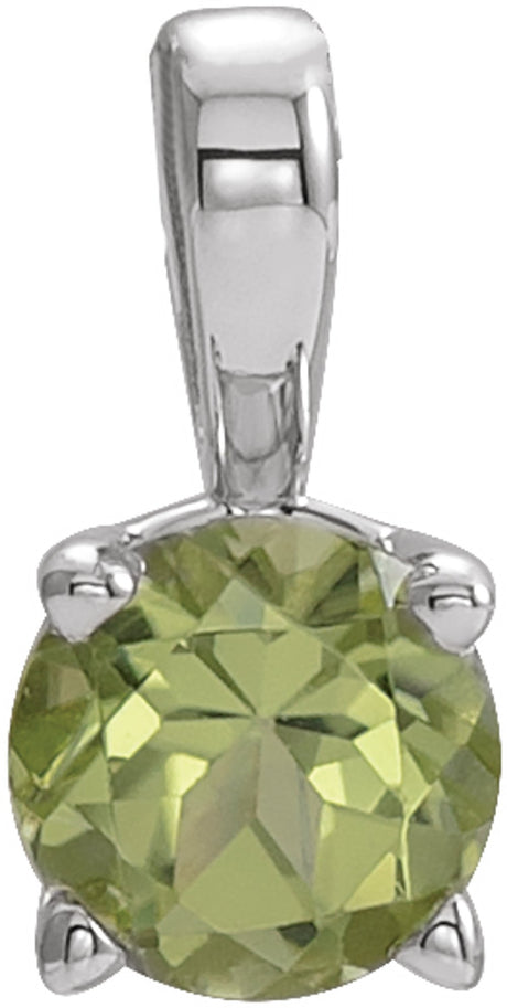 Sterling Silver 6 mm Imitation Peridot Pendant