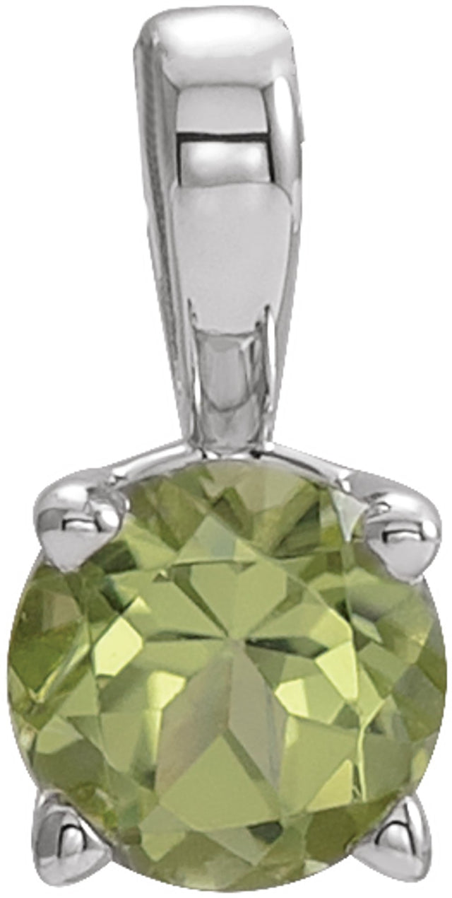 Sterling Silver 6 mm Imitation Peridot Pendant