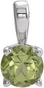 Sterling Silver 6 mm Imitation Peridot Pendant