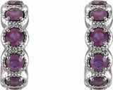 Sterling Silver Lab-Grown Alexandrite Hoop Earrings
