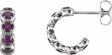 Sterling Silver Lab-Grown Alexandrite Hoop Earrings
