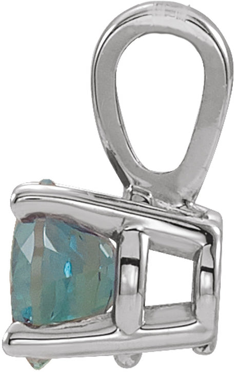 Sterling Silver 6 mm Imitation Alexandrite Pendant