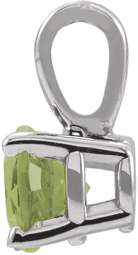 Sterling Silver 6 mm Imitation Peridot Pendant