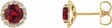 14K Yellow Gold 4 mm Lab-Grown Ruby & 1/10 CTW Natural Diamond Earrings