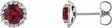 14K White 4 mm Lab-Grown Ruby & 1/10 CTW Natural Diamond Earrings