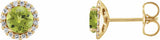 14K Yellow Gold 5 mm Natural Peridot & 1/8 CTW Natural Diamond Earrings