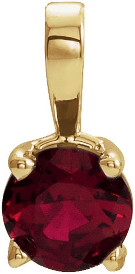 14K Yellow 4 mm Natural Ruby Pendant