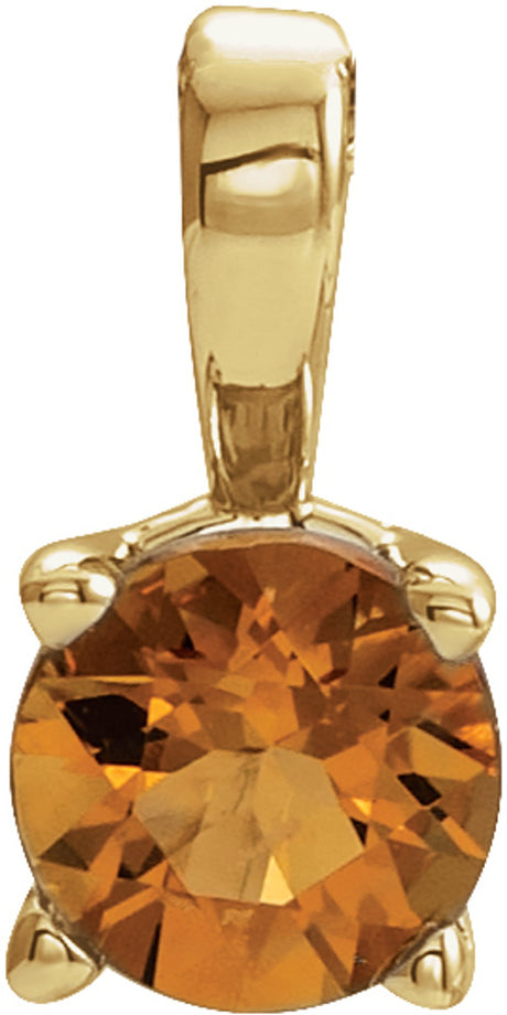 14K Yellow 4 mm Natural Citrine Pendant