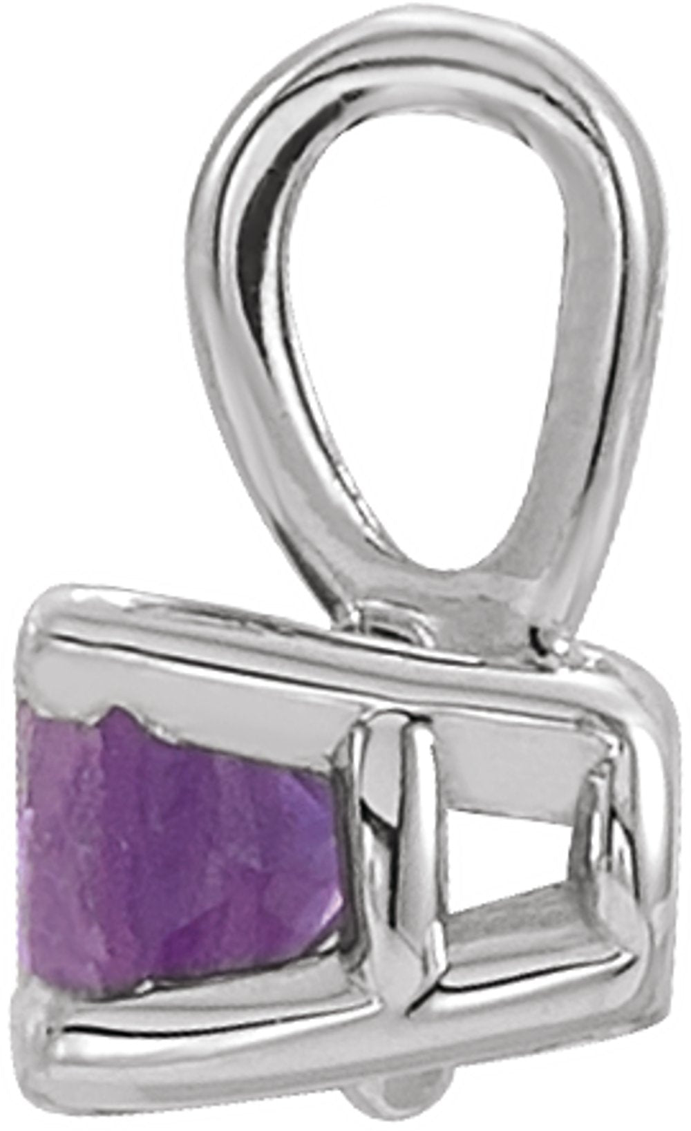 Platinum 3 mm Natural Amethyst Pendant
