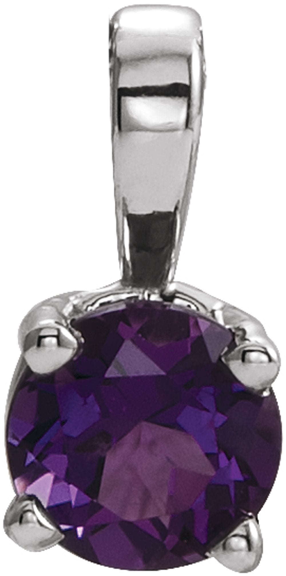 14K White Gold 4 mm Natural Amethyst 16-18" Necklace
