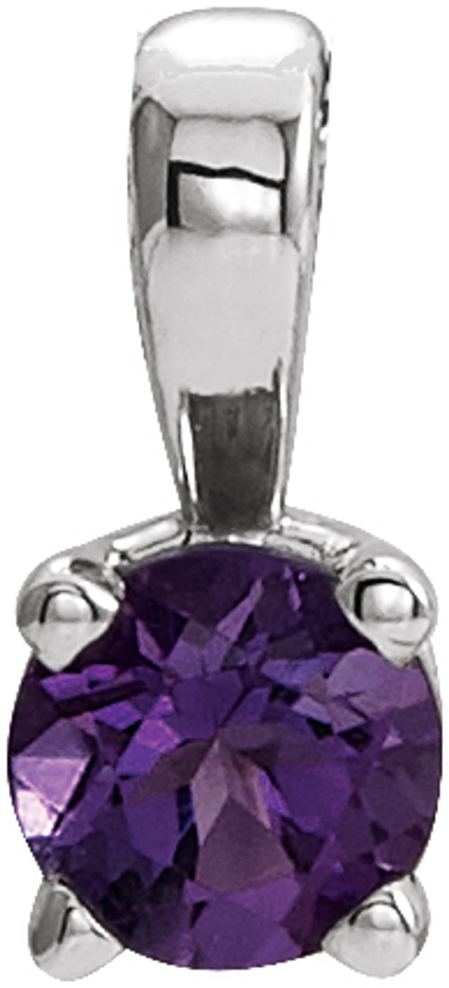 Platinum 3 mm Natural Amethyst Pendant