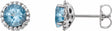 14K White Gold 5 mm Natural Aquamarine & 1/8 CTW Natural Diamond Earrings