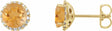 14K Yellow 5.5 mm Natural Citrine & 1/8 CTW Natural Diamond Earrings