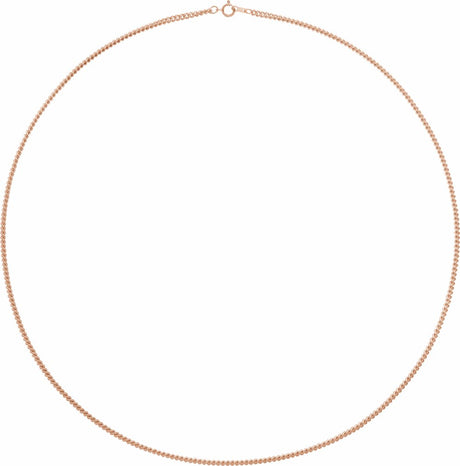 14K Rose 2.25 mm Curb 24" Chain