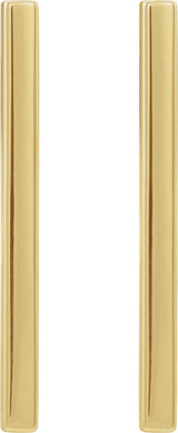 14K Yellow Bar Earrings