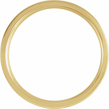 14K Yellow Gold 5 mm Ridged Comfort-Fit Flat Band Size 8