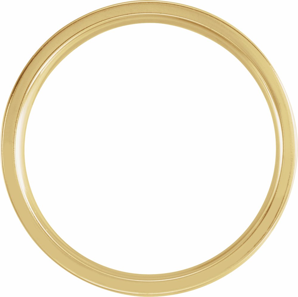 14K Yellow Gold 5 mm Ridged Comfort-Fit Flat Band Size 8