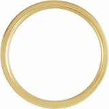 14K Yellow Gold 5 mm Ridged Comfort-Fit Flat Band Size 8