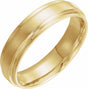 14K Yellow Inlay 5 mm Comfort-Fit Flat Band Size 11
