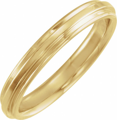 14K Yellow Gold Inlay 3 mm Comfort-Fit Flat Band Size 6