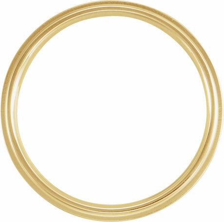 14K Yellow Inlay 4 mm Comfort-Fit Flat Band Size 9.5