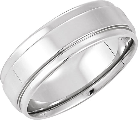 Continuum Sterling Silver Inlay 6 mm Comfort-Fit Flat Band Size [cv
