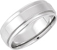 14K White Gold Inlay 6 mm Comfort-Fit Flat Band Size 8