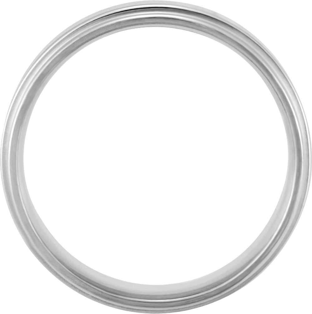 14K White 7.5 mm Flat Edge Band Size 11