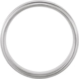 14K White Gold Inlay 6 mm Comfort-Fit Flat Band Size 8