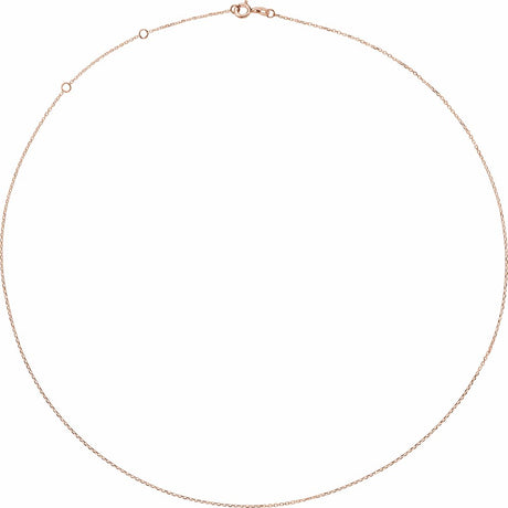 14K Rose Gold 1 mm Adjustable Diamond-Cut Cable 16-18" Chain 