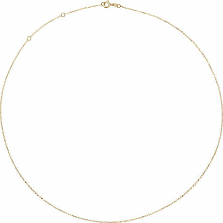 14K Yellow Gold 1 mm Adjustable Diamond-Cut Cable 16-18" Chain 