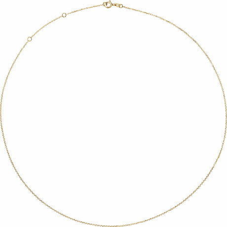 14K Yellow 1 mm Adjustable Diamond-Cut Cable 16-18" Chain