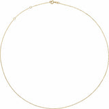 14K Yellow Gold 1 mm Adjustable Diamond-Cut Cable 16-18" Chain 