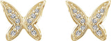 14K Yellow .07 CTW Natural Diamond Butterfly Youth Earrings