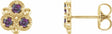 14K Yellow Gold Lab-Grown Alexandrite Three-Stone Earrings