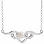 Sterling Silver Cultured White Freshwater Pearl Bar 18" Necklace