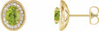 14K Yellow Gold 6x4 mm Natural Peridot & 1/5 CTW Natural Diamond Halo-Style Earrings