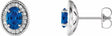 14K White Gold 6x4 mm Natural Blue Sapphire & 1/5 CTW Natural Diamond Halo-Style Earrings