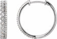 14K White Gold 1/3 CTW Natural Diamond Geometric 19.1 mm Hoop Earrings